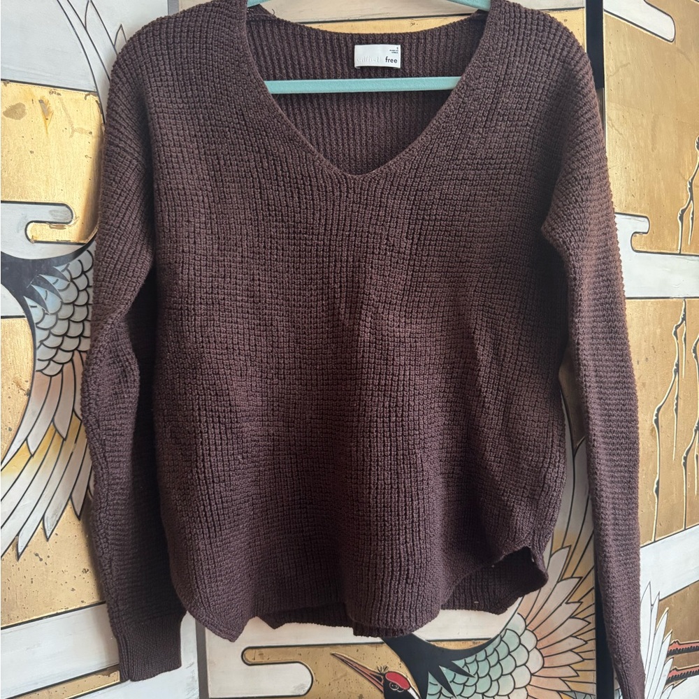Wilfred Deep Brown V-Neck Sweater